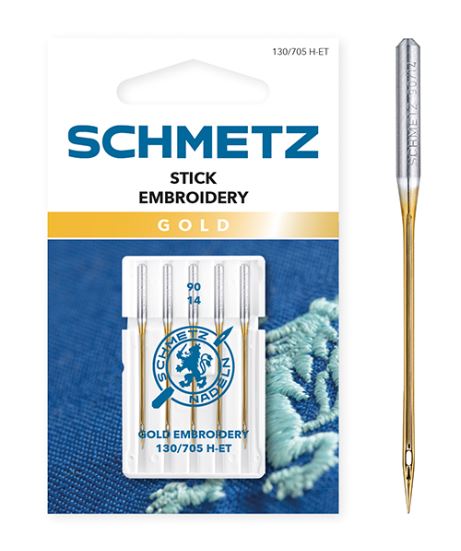 Schmetz Gold Stick-Nadeln Titanium Embroidery 130/705 H-ET 90/14