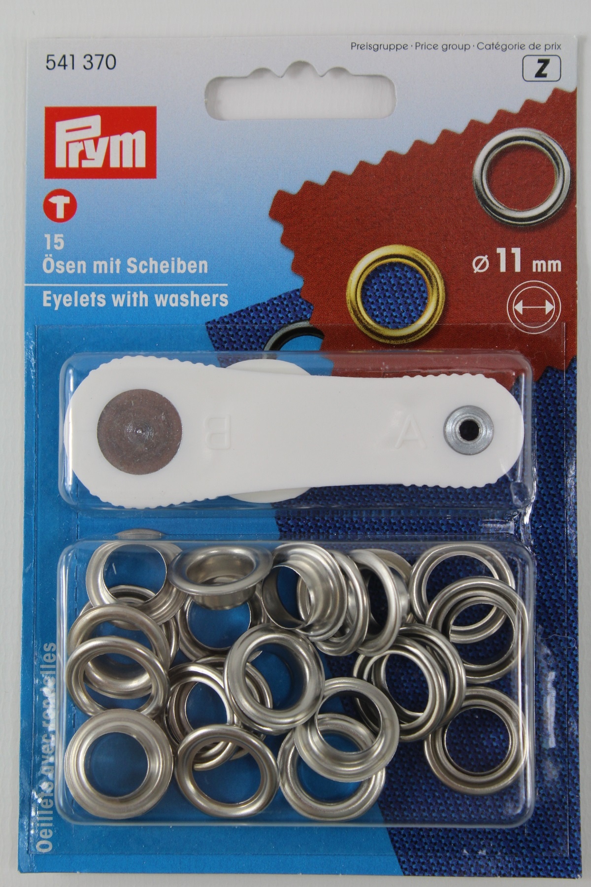 15 Ösen mit Scheiben ø 11mm silber