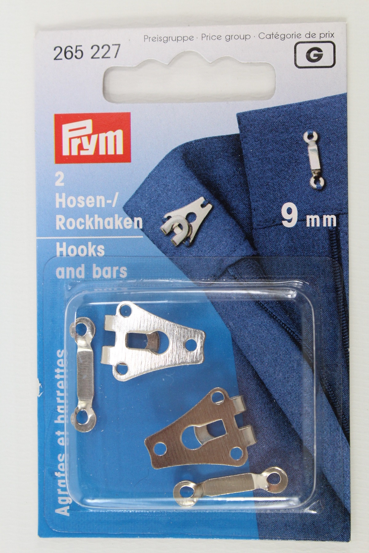 2 Hosen-/ Rockhaken 9mm silber