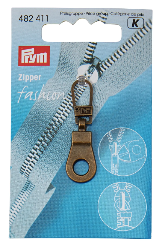 Fashion-Zipper, Öse, altmessing