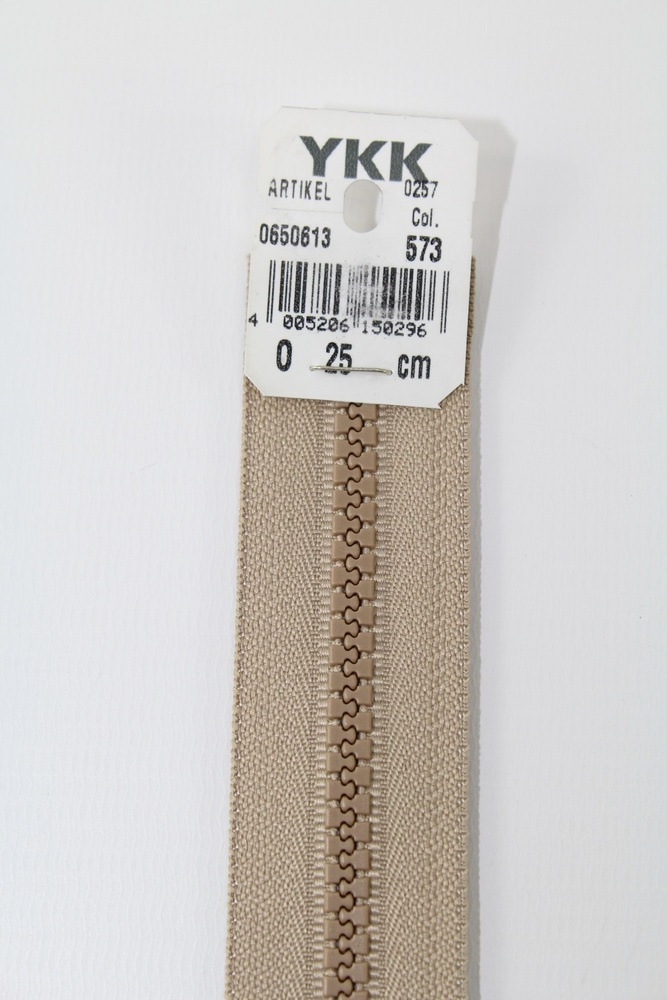 YKK - Reissverschlüsse 25 cm - 80 cm, teilbar, beige