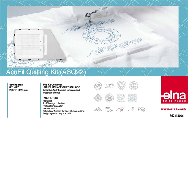 ELNA / JANOME Viereckrahmen Quilt-Set 220x220mm