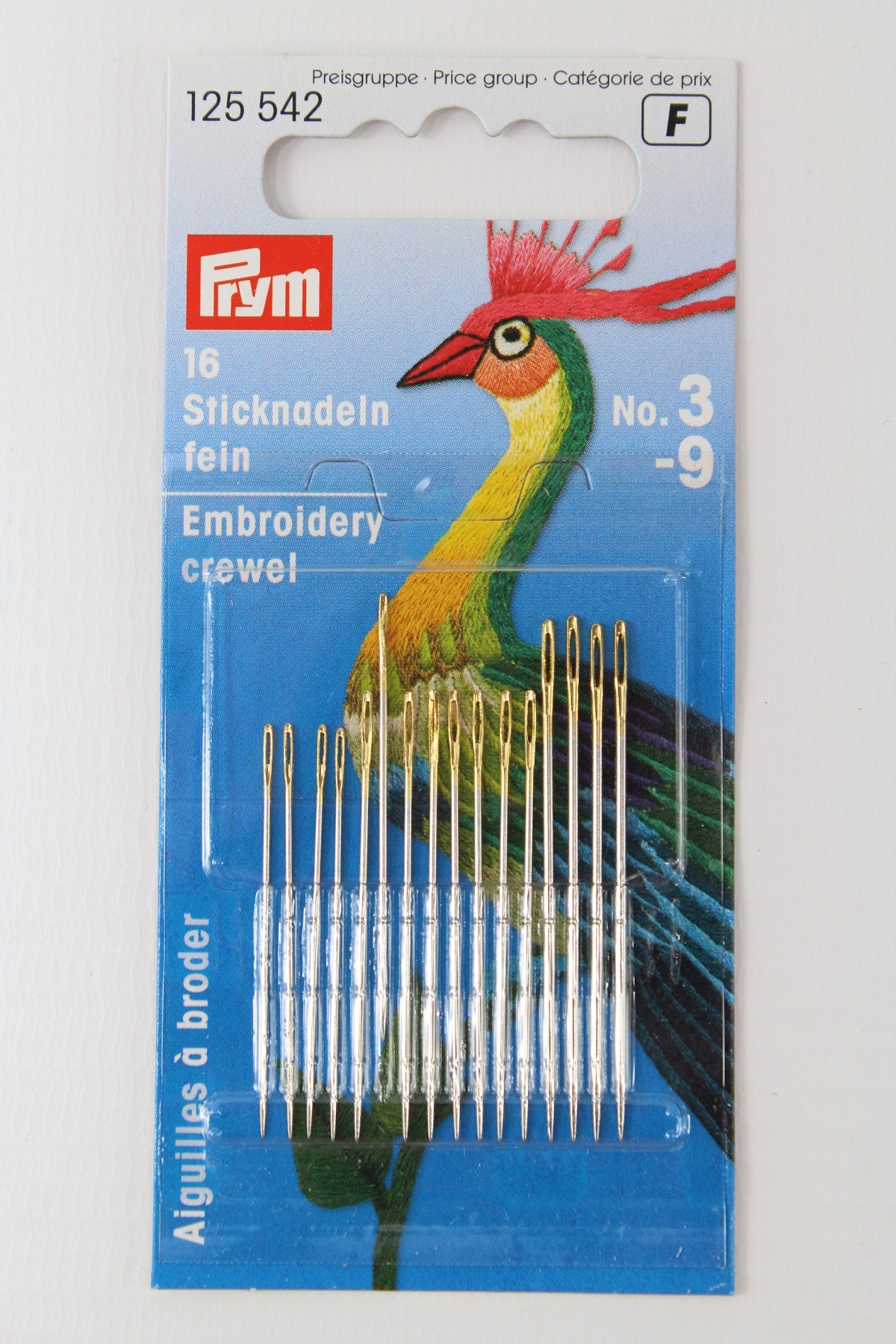 16 Sticknadeln fein No. 3 - 9