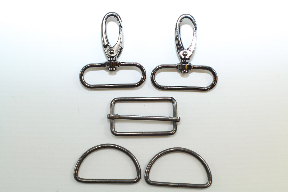Taschen-Set gunmetal 4cm