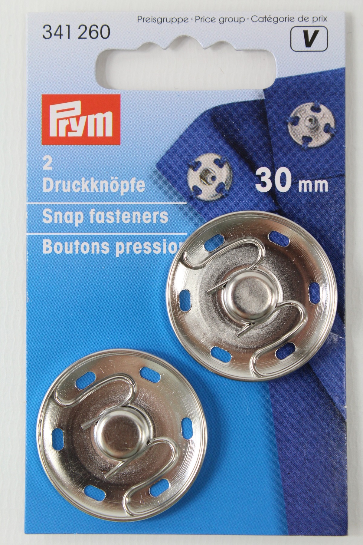 2 Annäh- Druckknöpfe ø 30mm silber