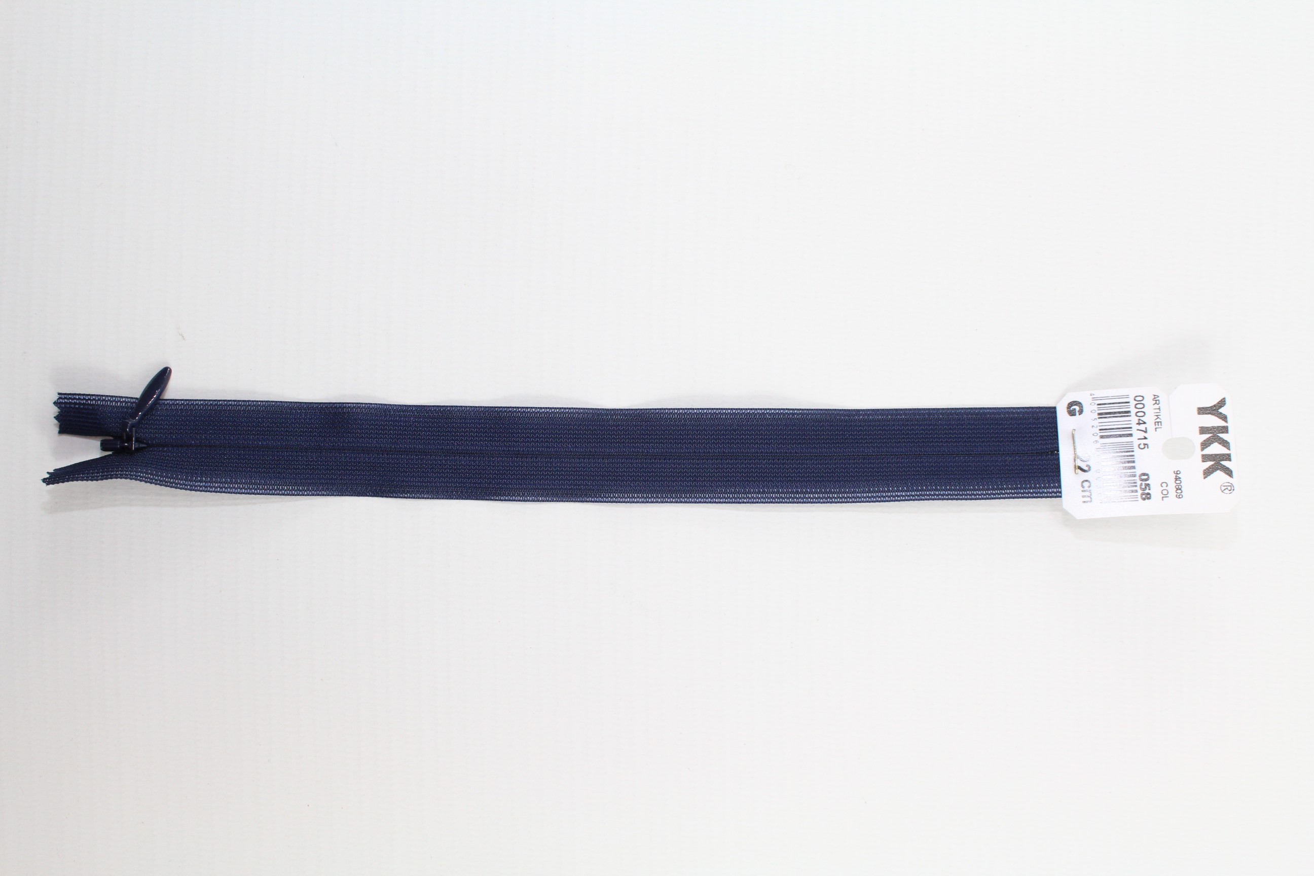 Nahtverdeckter Reissverschluss aus Kunststoff (marine) Col. 058