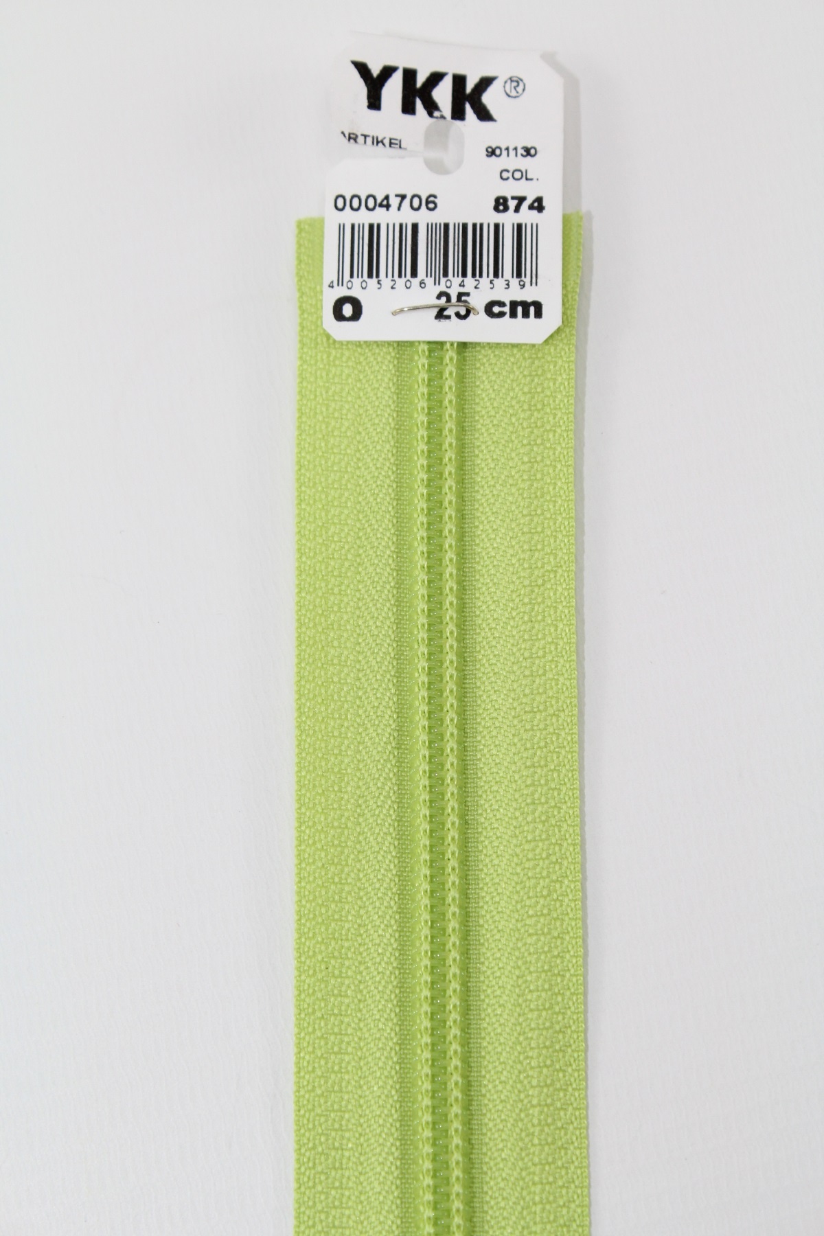 YKK - Reissverschlüsse 25 cm - 80 cm, teilbar, wiesengrün