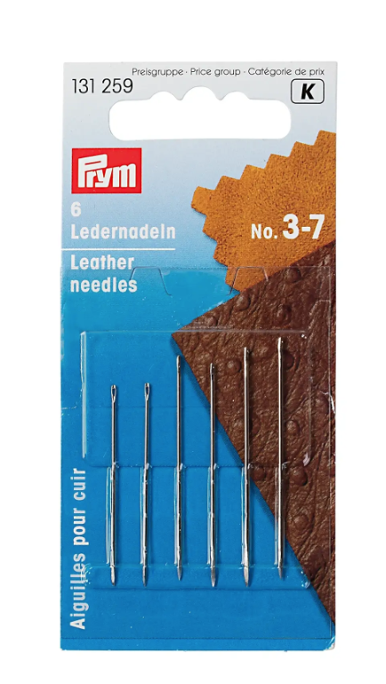 Ledernadeln, Nr.3-7, sortiert, silberfarbig