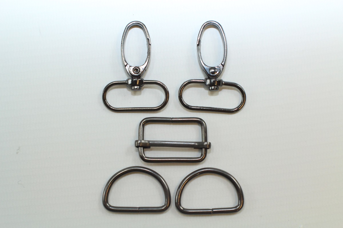 Taschen-Set gunmetal 2,5cm