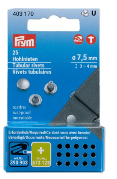 Hohlnieten, 3-4mm, silberfarbig, 25 Stück