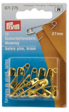 Sicherheitsnadeln, Nr.1, 27mm, goldfarbig