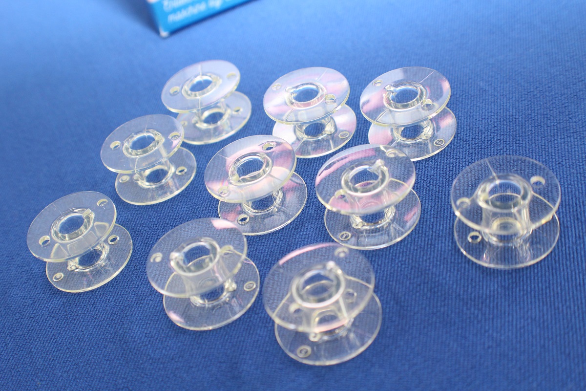 10 Kunststoff Spulen für babylock Sashiko kristall transparent