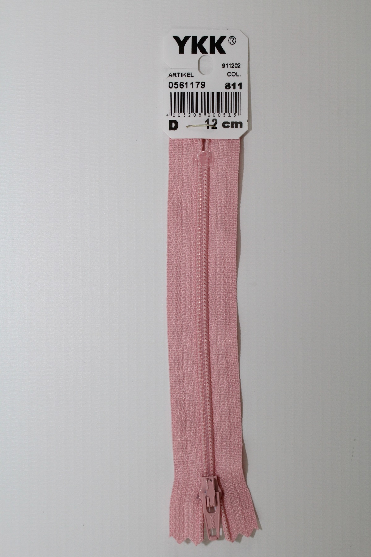 YKK-Reissverschluss 12cm-60cm, nicht teilbar, perlrosa