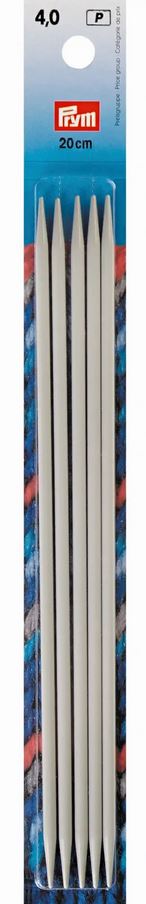 Strumpfstricknadeln, 20cm, 4,00mm, perlgrau