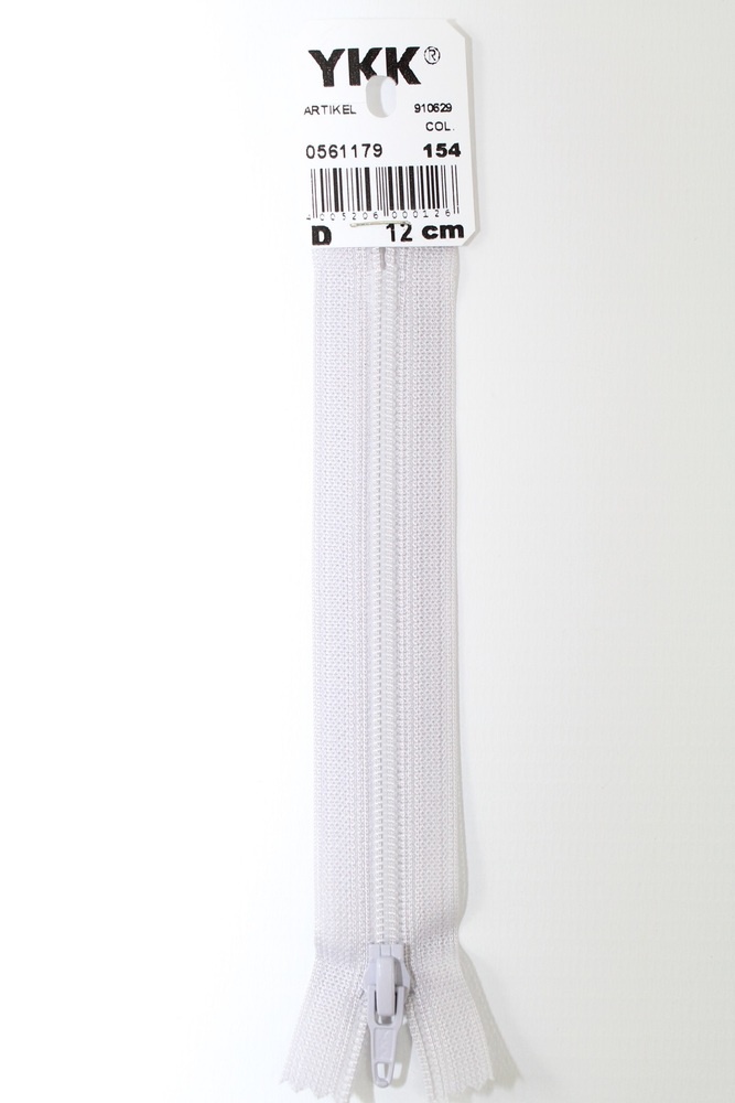 YKK-Reissverschluss 12cm-60cm, nicht teilbar, silbergrau