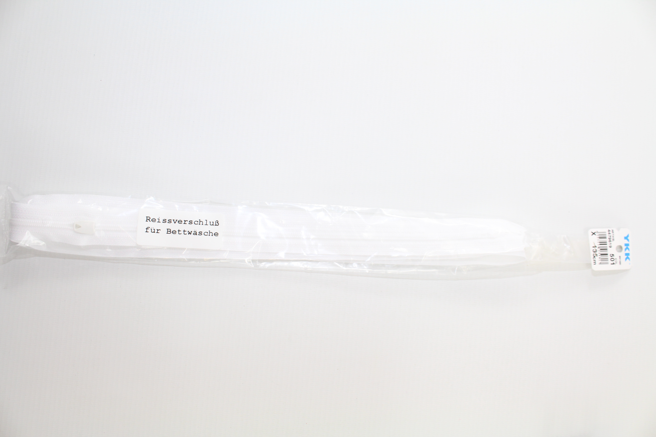 YKK Bettwäsche-Reissverschluss weiss, nicht teilbar 135cm