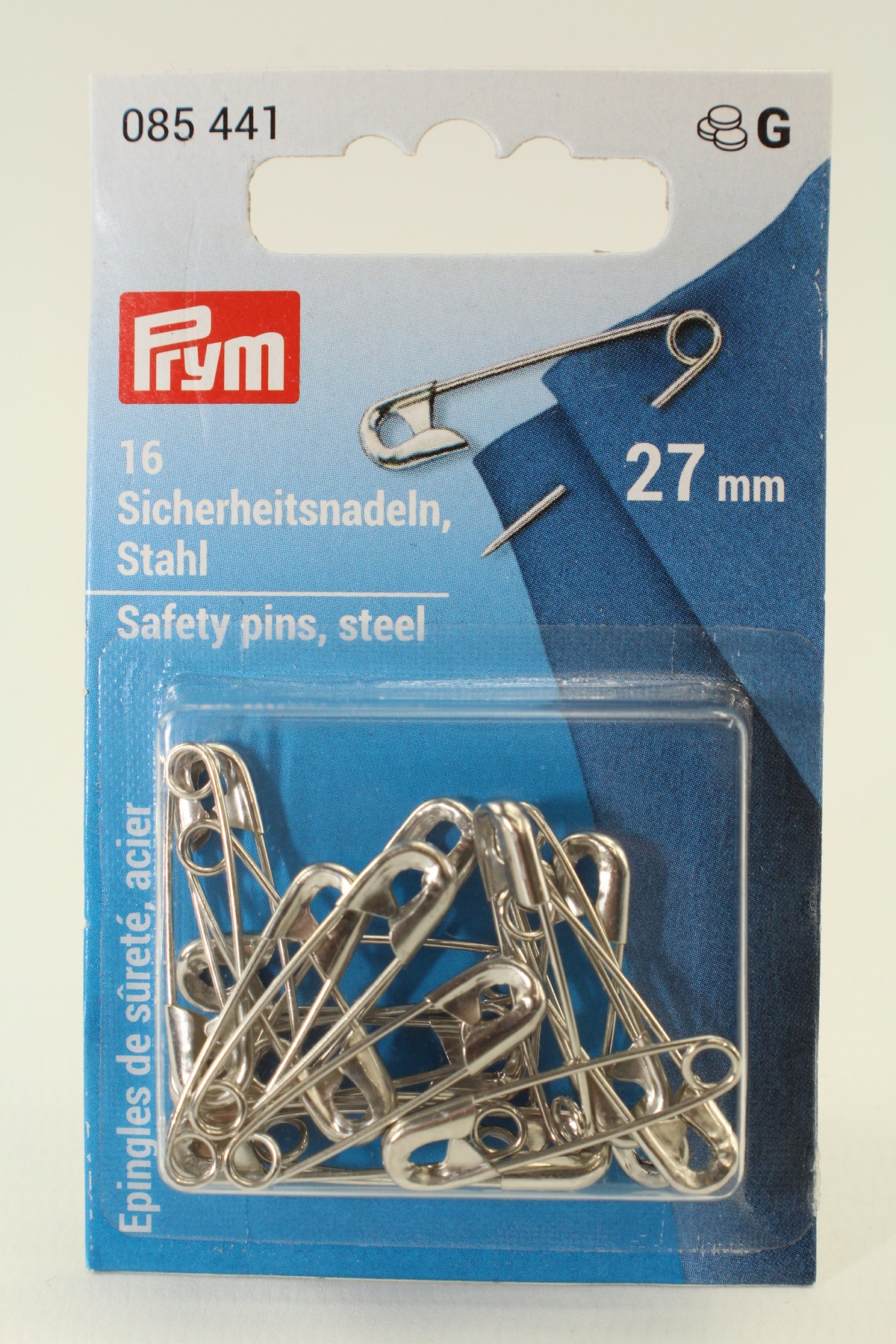 Sicherheitsnadeln, 27mm, silberfarbig, 16 Stück