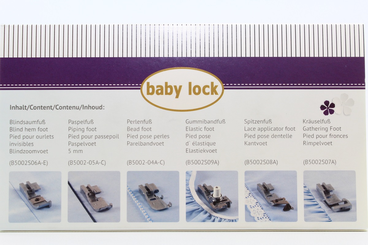 baby lock Füßchen-Set Nähfuß-Set 6teilig für Gloria Ovation Desire BLCS etc.