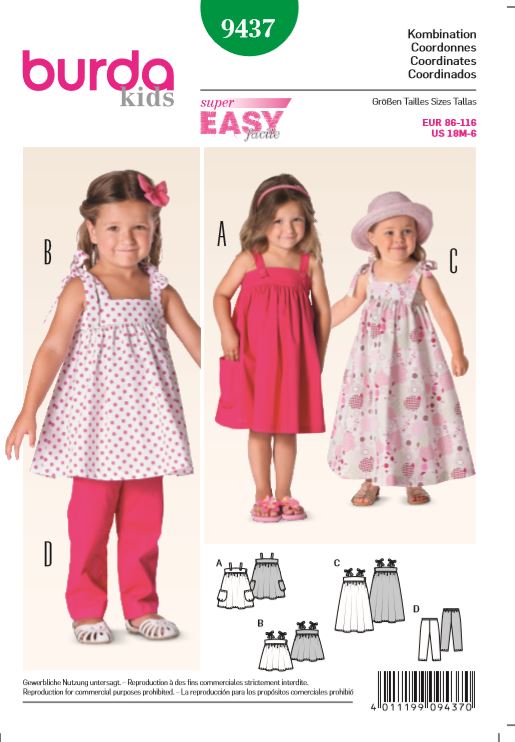 burda Schnitt 9437 "Träger-Kleid und Hose"