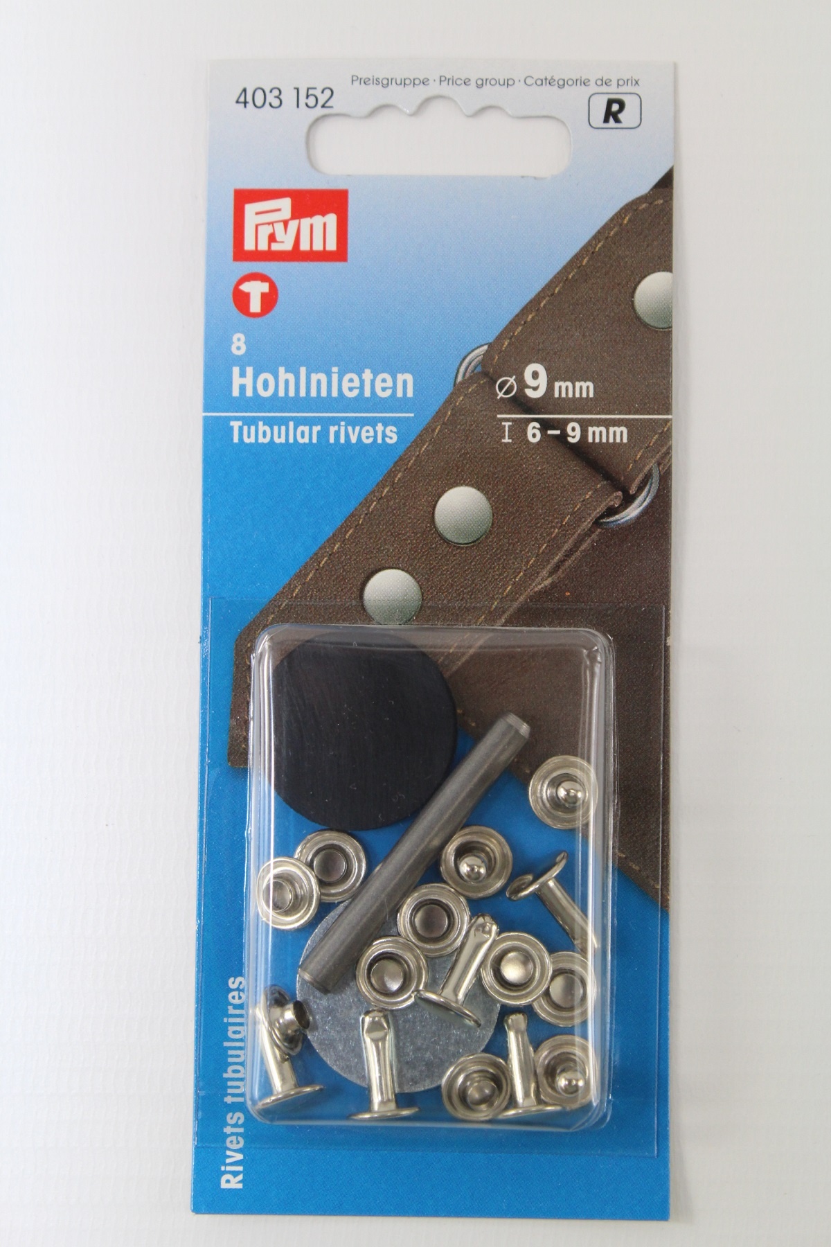 8 Hohlnieten ø 9mm silber