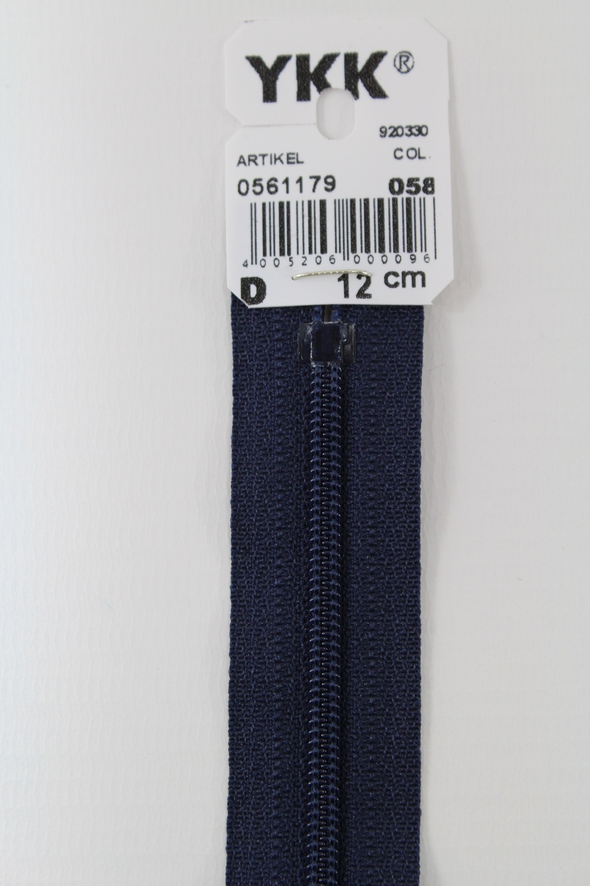 YKK-Reissverschluss 12cm-60cm, nicht teilbar, marine