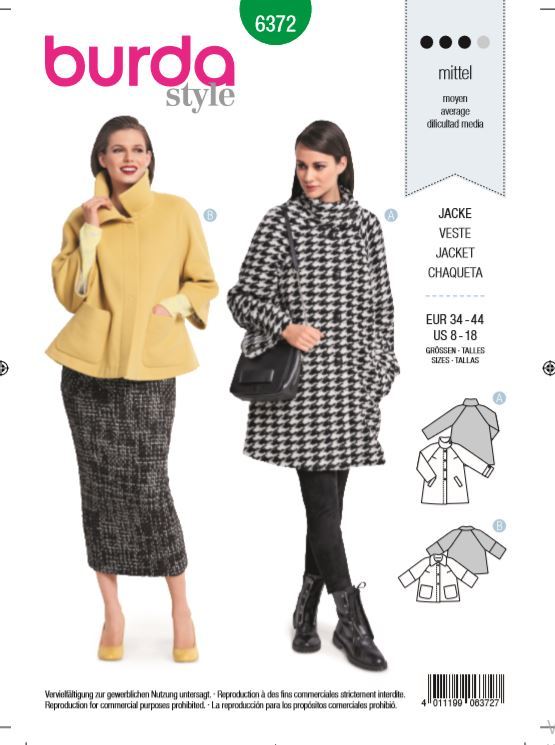 burda Schnitt 6372 "Jacken"