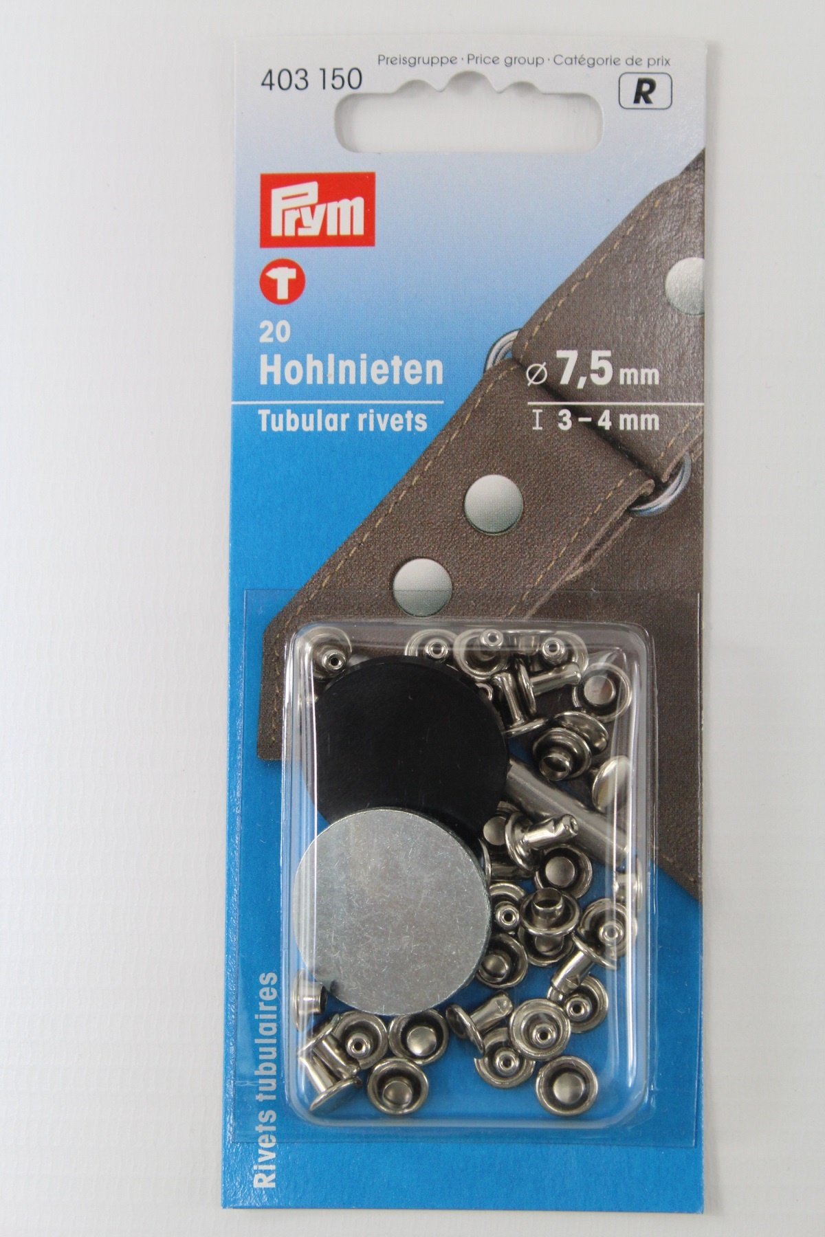 20 Hohlnieten ø 7,5mm silber
