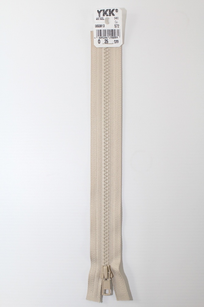 YKK - Reissverschlüsse 25 cm - 80 cm, teilbar, sand