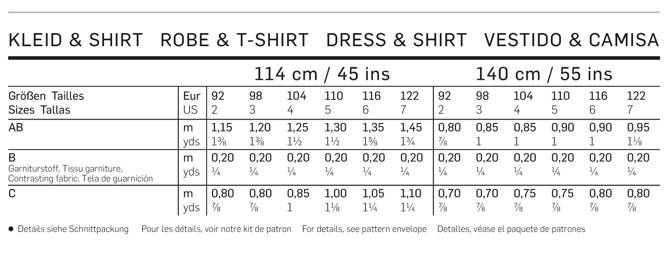 burda Schnitt 9438 "Kleid und Shirt und Puffärmel"