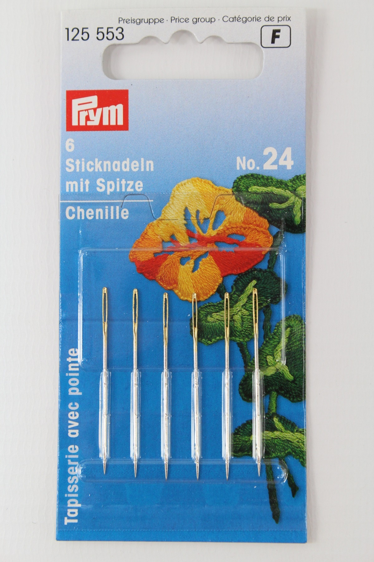 6 Sticknadeln mit Spitze No. 24