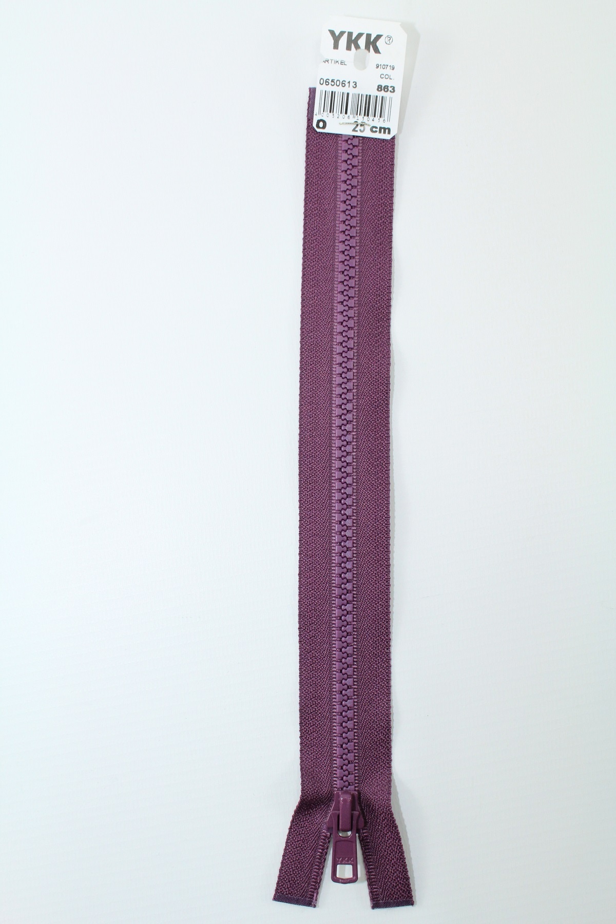 YKK - Reissverschlüsse 25 cm - 80 cm, teilbar, aubergine