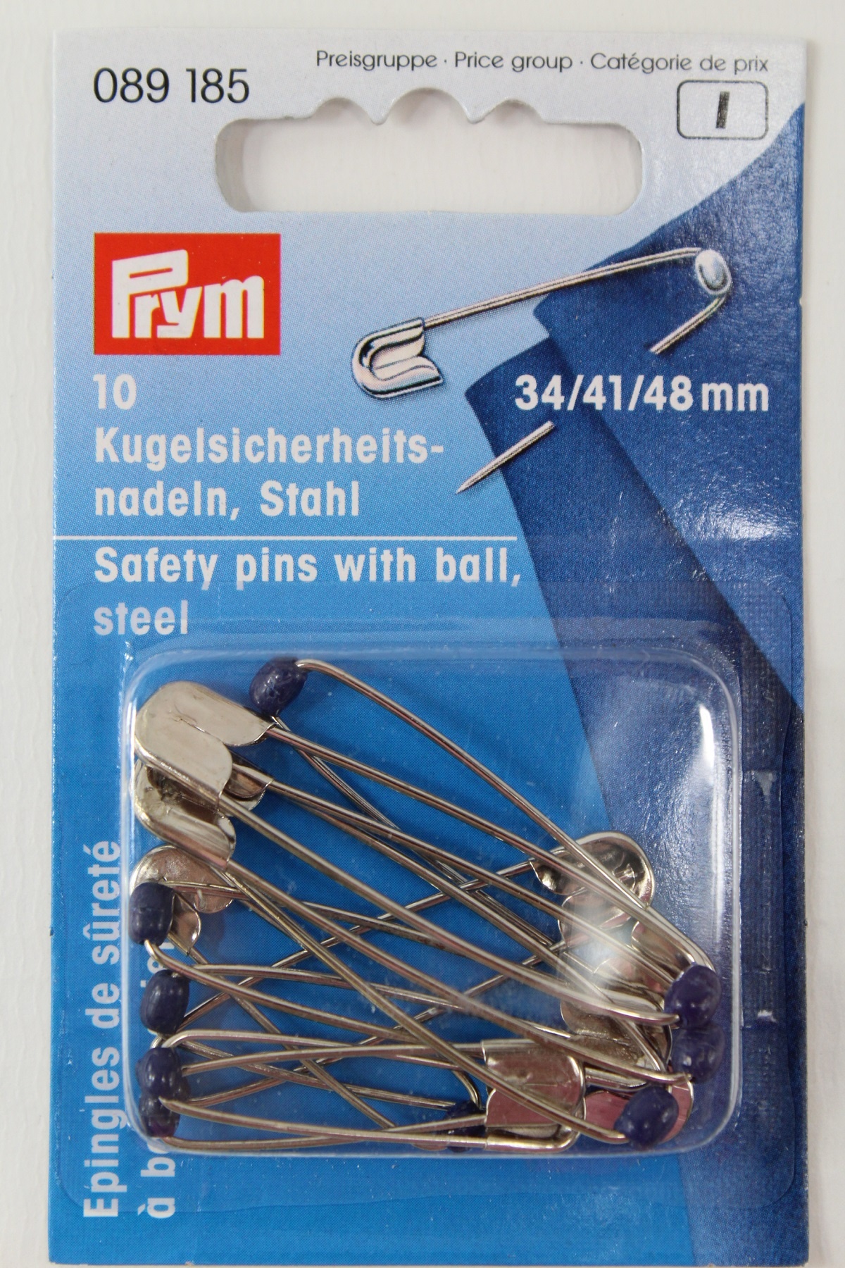 10 Kugelsicherheitsnadeln, Stahl