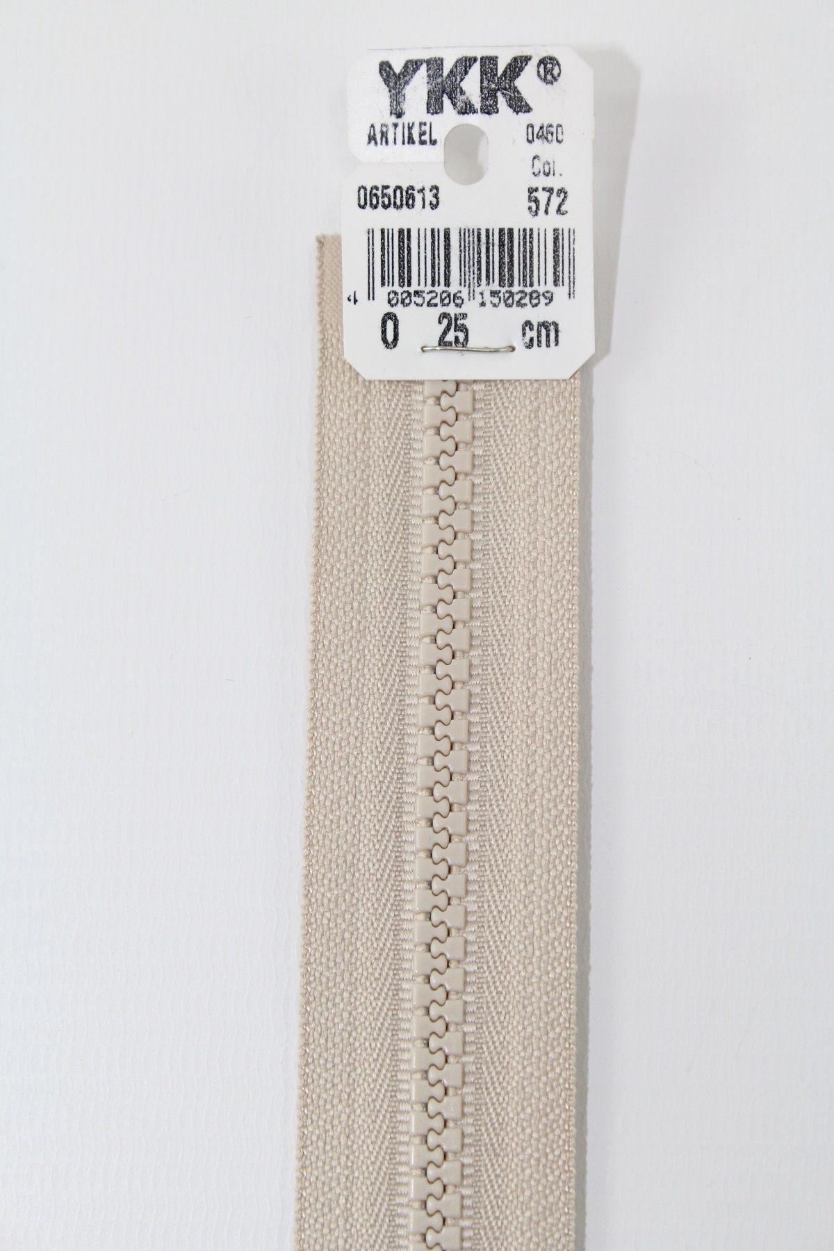 YKK - Reissverschlüsse 25 cm - 80 cm, teilbar, sand