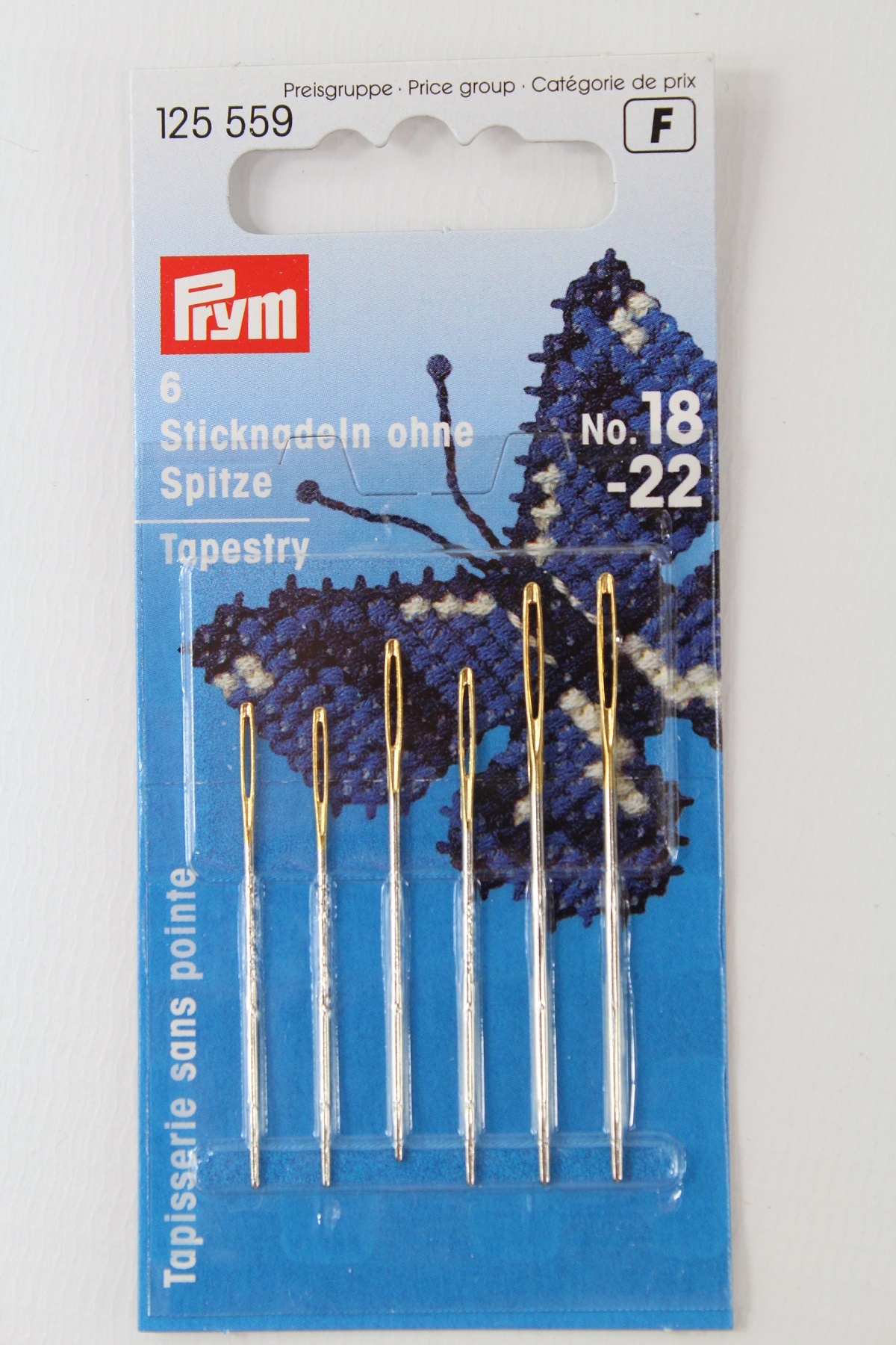 6 Sticknadeln ohne Spitze No. 18 - 22