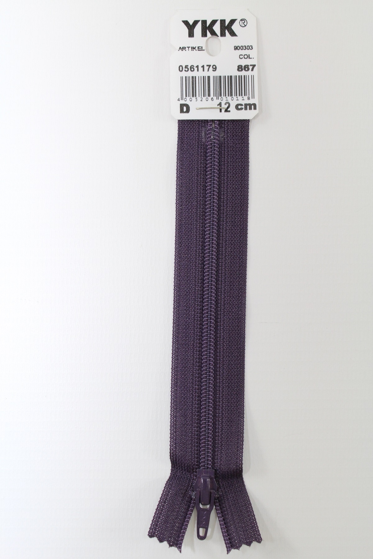 YKK-Reissverschluss 12cm-60cm, nicht teilbar, pflaume