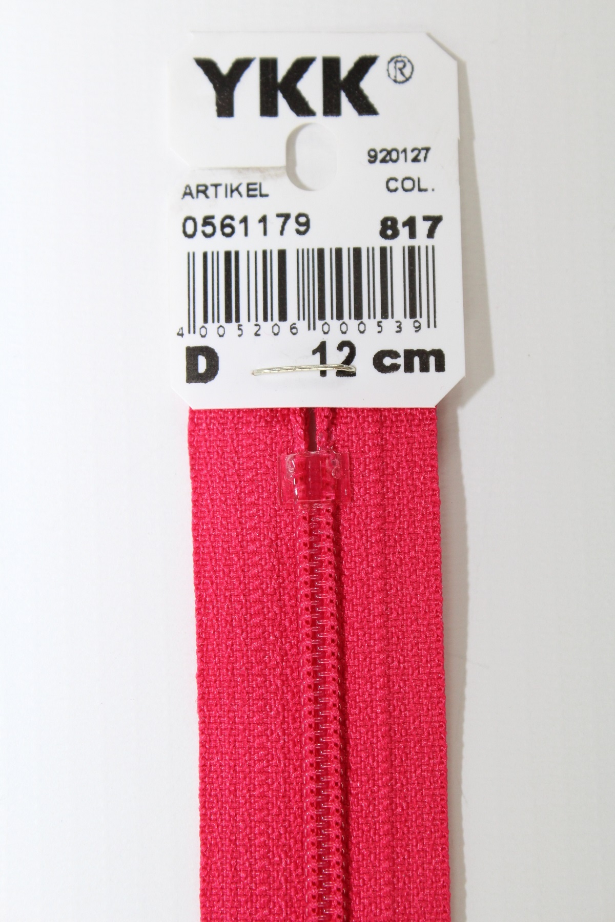YKK-Reissverschluss 12cm-60cm, nicht teilbar, dunkelpink