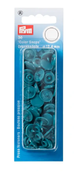 30 Nähfrei-Druckknöpfe "Color Snaps", rund, 12,4mm, dunkeltürkis