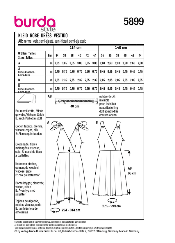 burda Schnit 5899 " Wickelkleider"