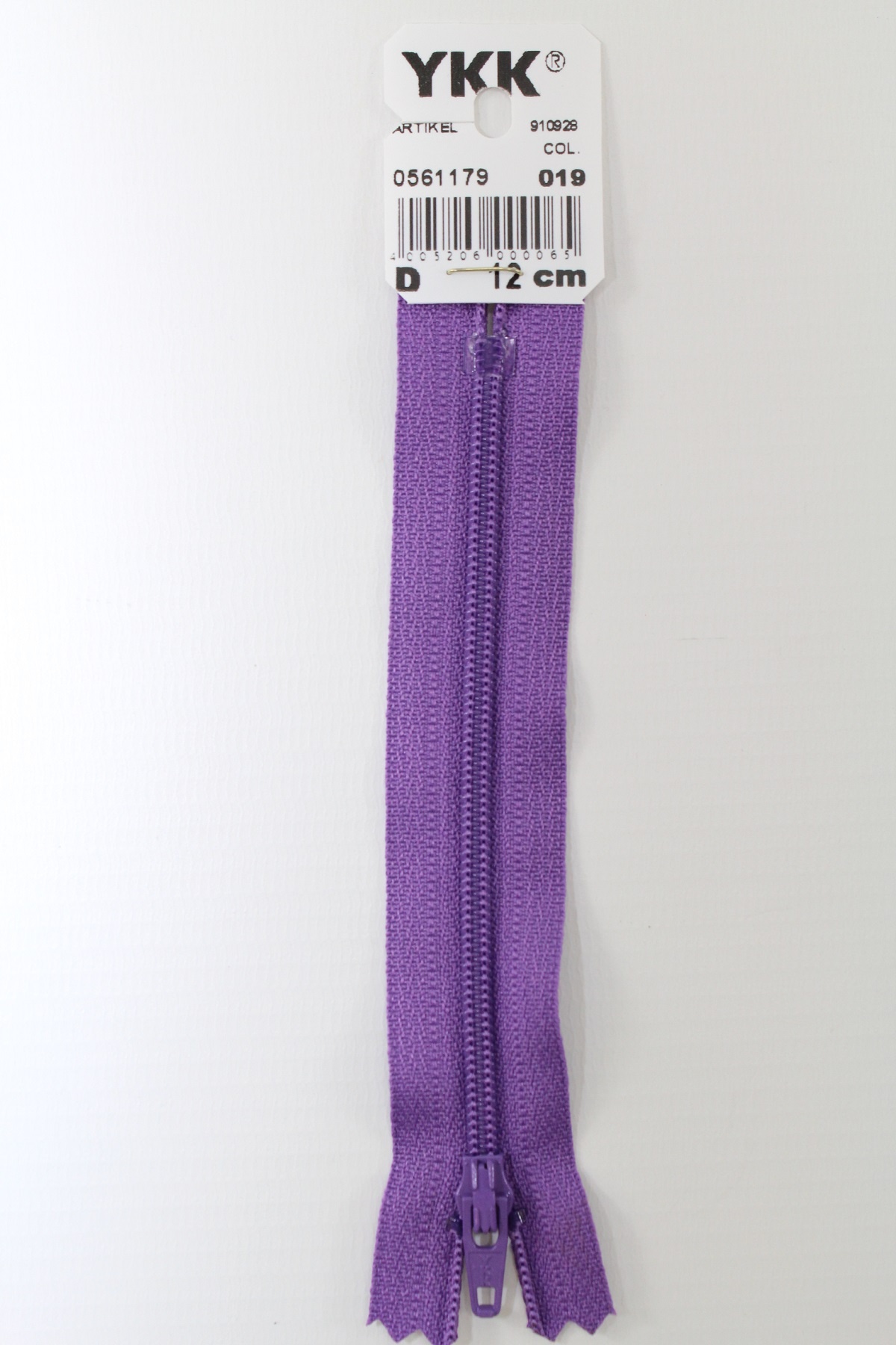 YKK-Reissverschluss 12cm-60cm, nicht teilbar, rotlila