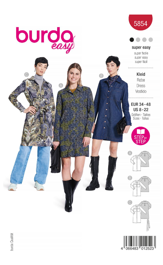 burda Schnitt 5854 "Geknöpfte Kleider"