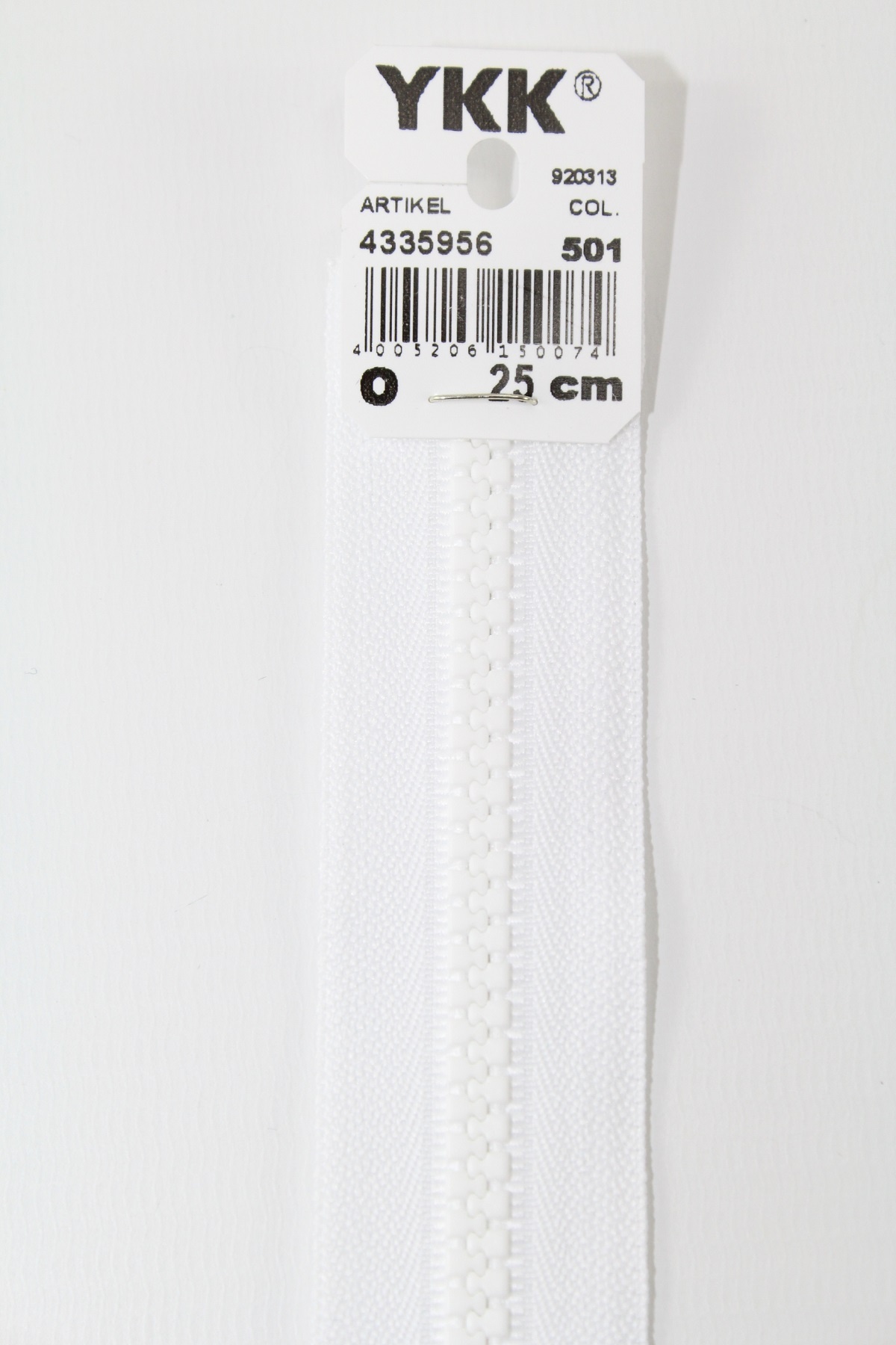 YKK - Reissverschlüsse 25 cm - 80 cm, teilbar, weiss