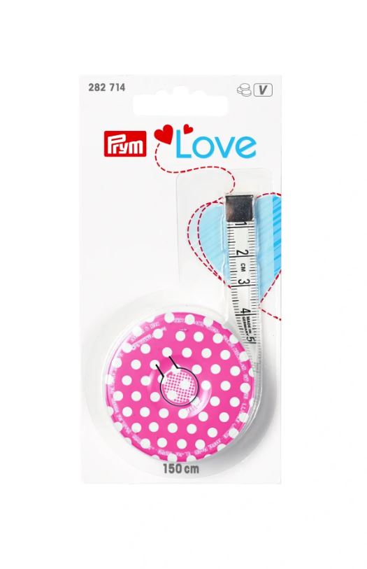 Rollmaßband Prym Love, pink, 150cm