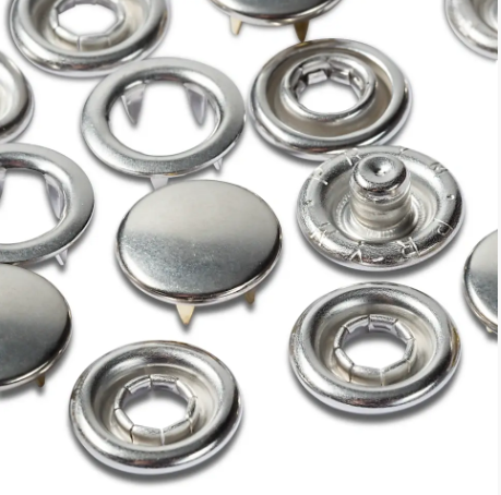 Nähfrei-Nachfüllpackung für 390120, glatte Kappe, 10mm, silberfarbig