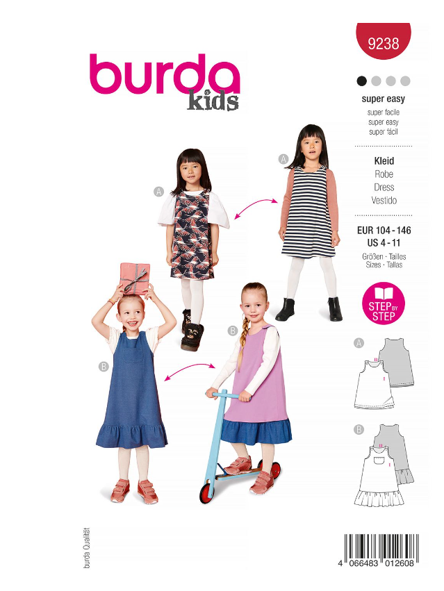 burda Schnitt 9238 "Kleid für Kinder"