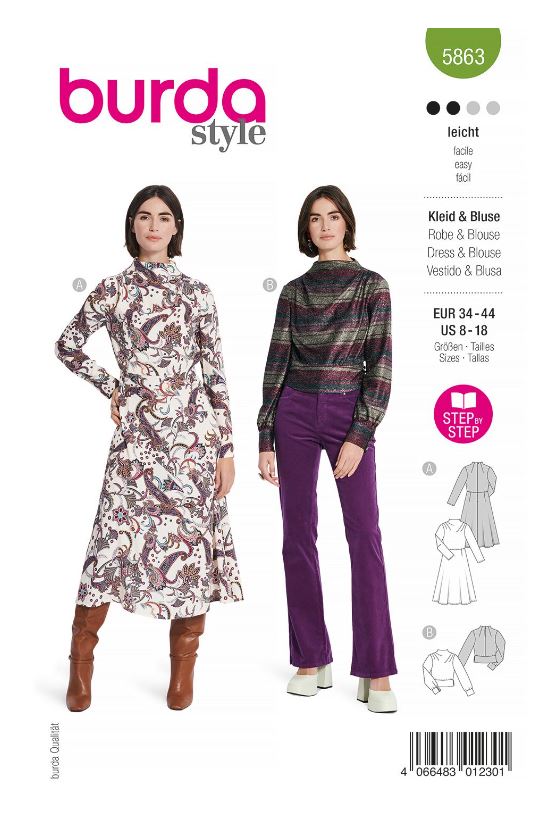 burda Schnitt 5863 "Kleid und Bluse"