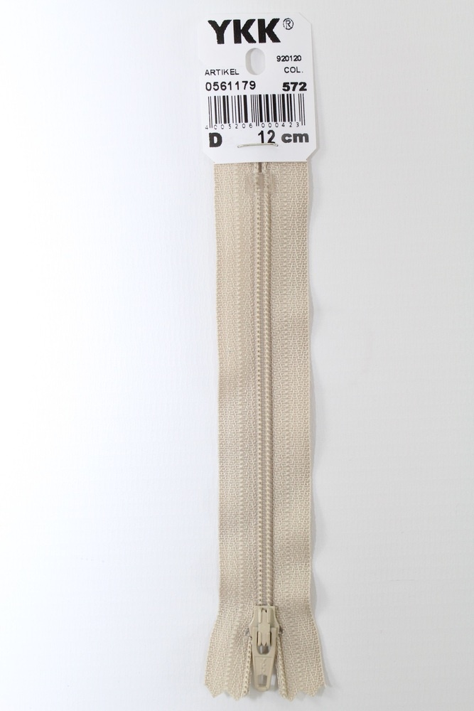 YKK-Reissverschluss 12cm-60cm, nicht teilbar, sand