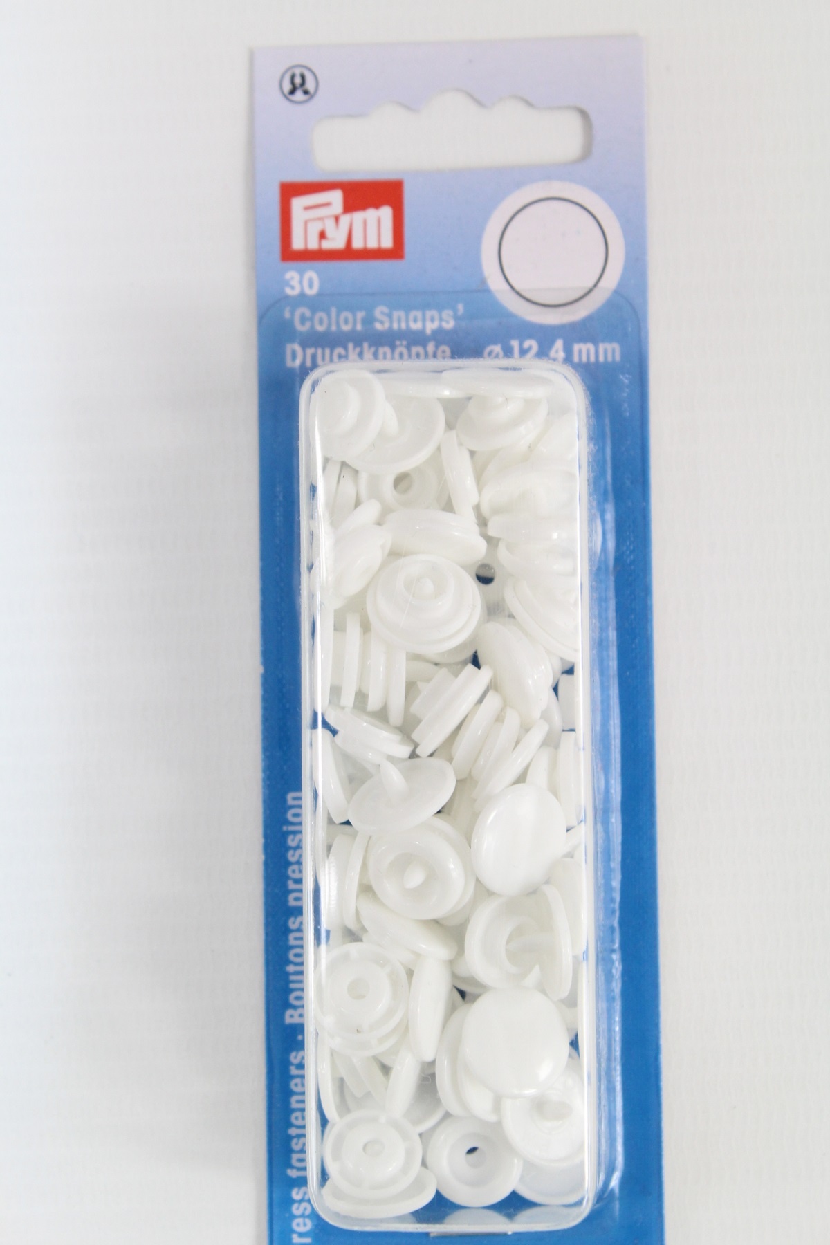 30 Nähfrei-Druckknöpfe "Color Snaps", rund, 12,4mm, weiß