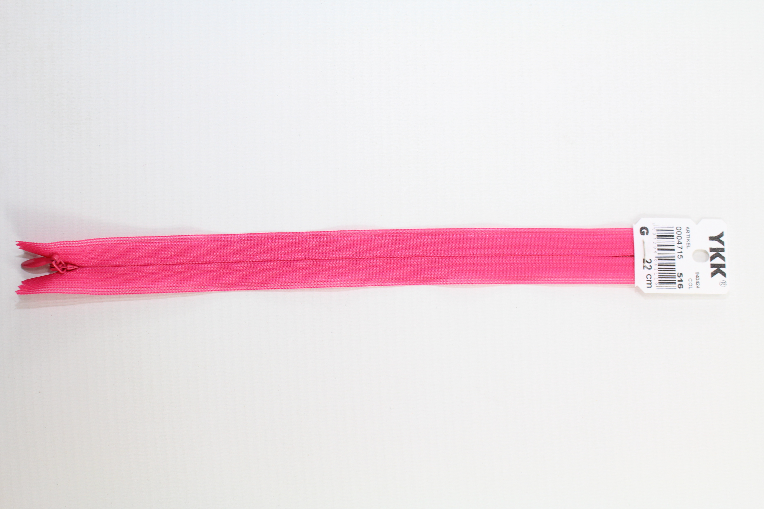 Nahtverdeckter Reissverschluss aus Kunststoff (pink) Col. 516