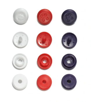 Druckknopf "Color Snaps Mini Annähoptik", Prym Love, rot/weiß/marine