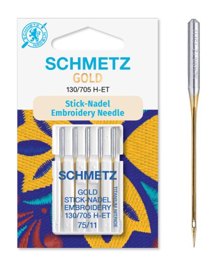 Schmetz Gold Stick-Nadeln Titanium Embroidery 130/705 H-ET 75/11